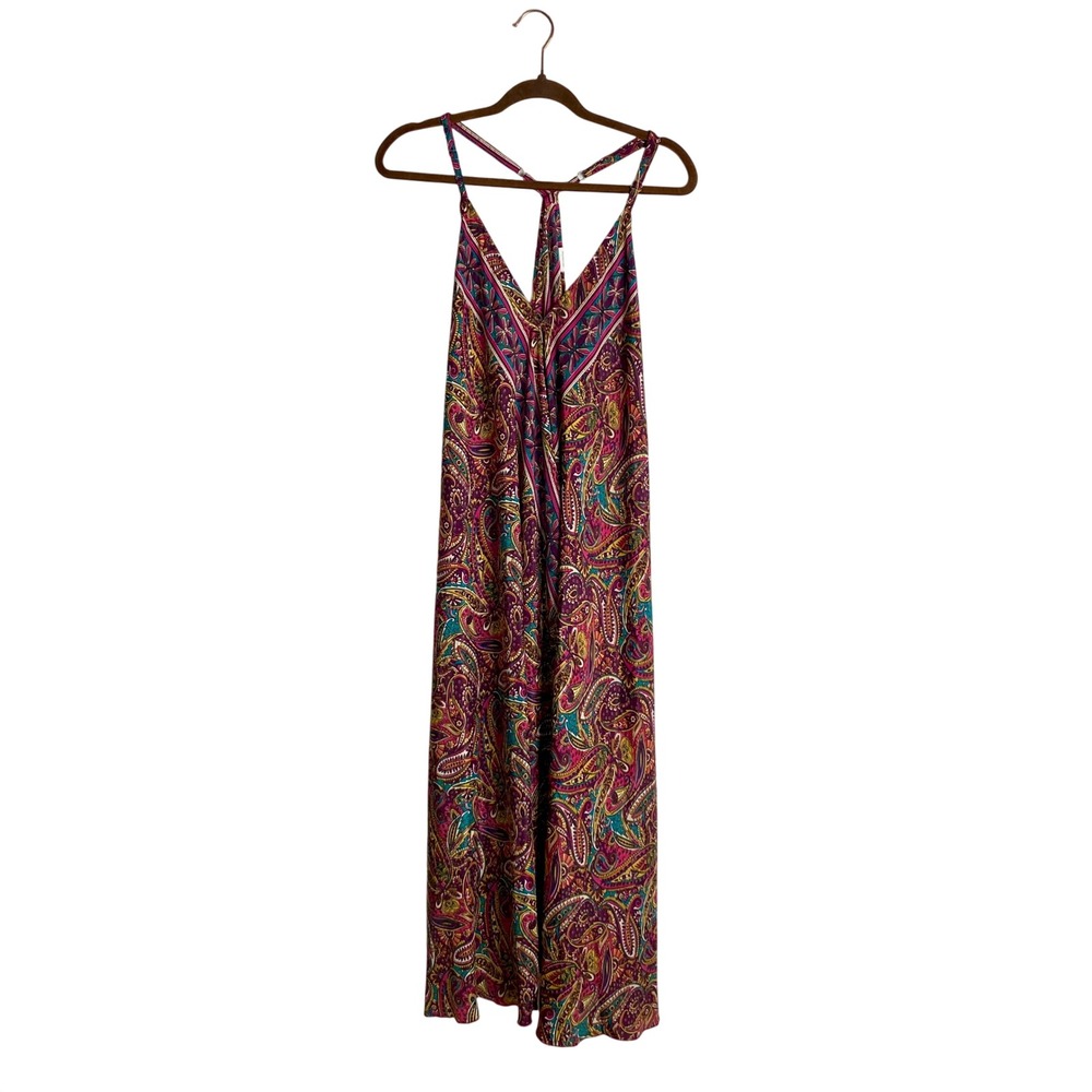ASHA Paisley Maxi Dress One Size Boho Festival Beach Halter Handkerchief Hem OS
